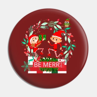 Christmas Cute Couple Elfs Pin