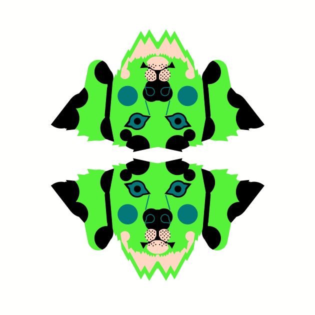 Dalmatian Dog Face, Lime Green by AnimalMagic