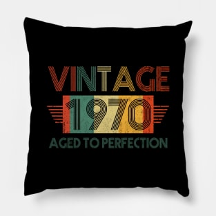 Vintage 1970 Aged to Perfection - Birthday gift Shirt - Retro Birthday Pillow