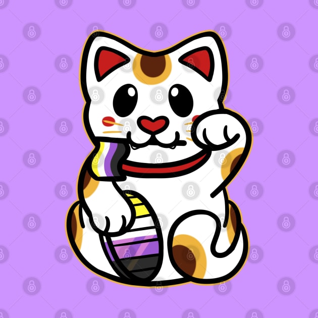 LGBTQ+ Pride Lucky Cat - Nonbinary by leashonlife