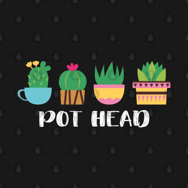 Funny Pot Head Succulent Cacti Gardener Plant Lover Gift by JPDesigns