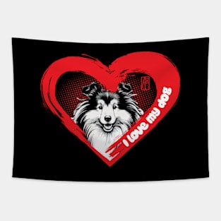 I Love My Shetland Sheepdog - Family dog - I Love my dog Tapestry