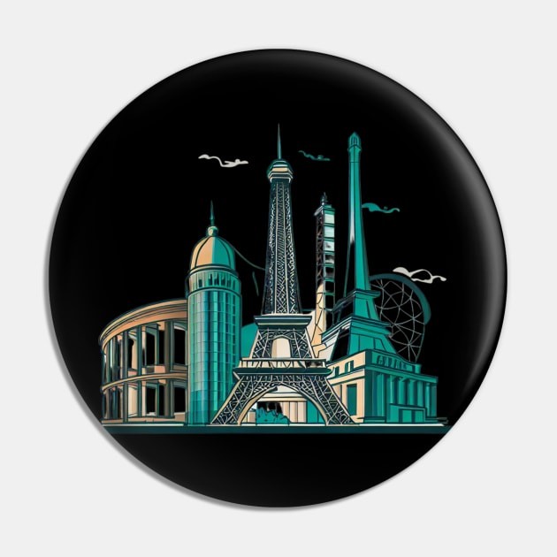 Designs that depict iconic and beautiful buildings from various parts of the world, such as the Eiffel tower, the Taj Mahal, the Colosseum or the Tower of Pisa Pin by maricetak