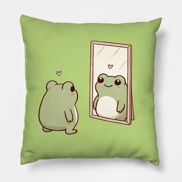 Self-love frog Pillow by Neverc00l