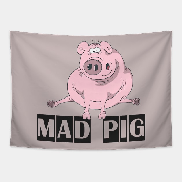 Mad pig 2 Tapestry by Glukoejik