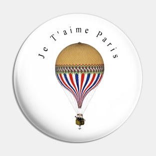 Vintage hot air ballon Illustration je t'aime paris Pin