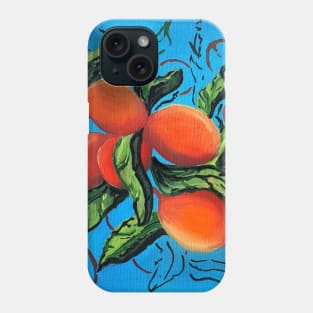 mandarin on blue background Phone Case