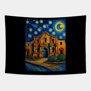 The Alamo in starry night Tapestry