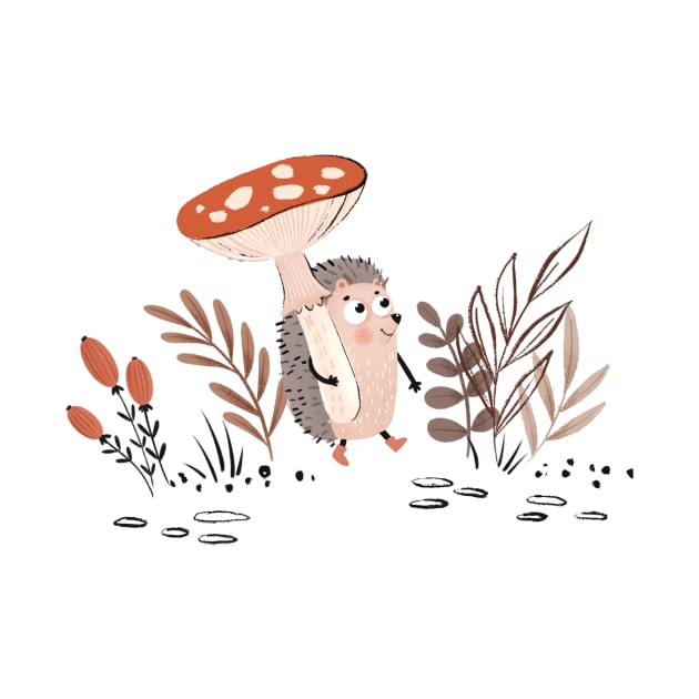 Cute Hedgehog on a walk by Elena Amo