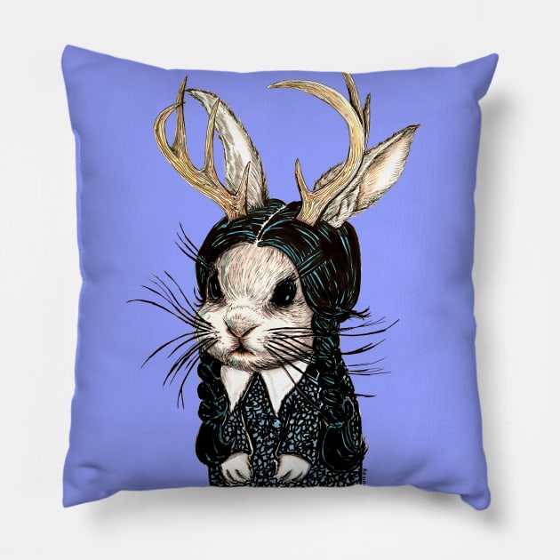 Wednesday Jackalope Pillow by Robisrael