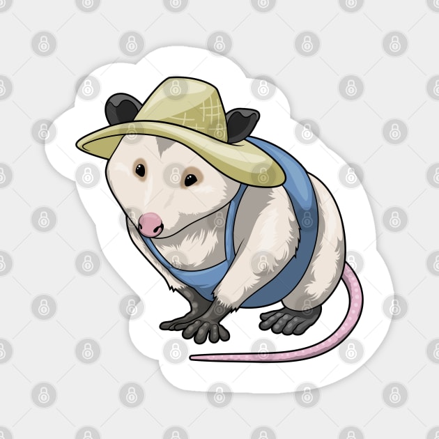 Opossum Farmer Hat Magnet by Markus Schnabel