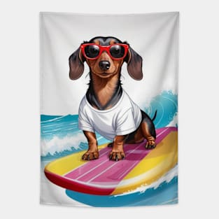 Surfing Dachshund Tapestry