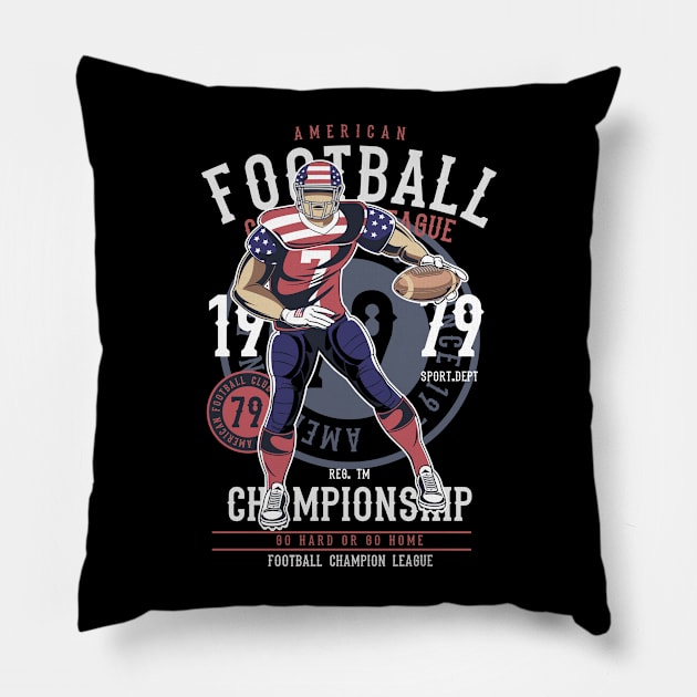 American Football Player Pillow by dblvnk