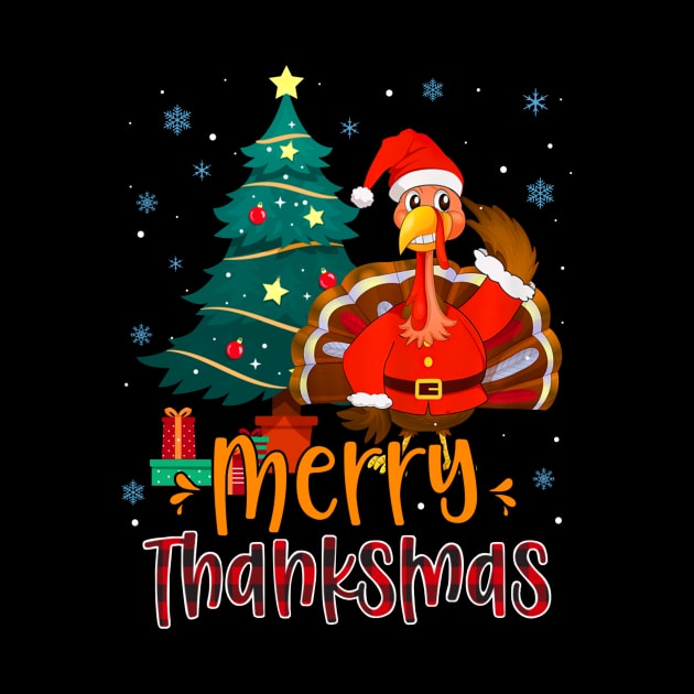 Turkey Santa Xmas Tree Merry Thanksmas Thanksgiving Christmas by Benko Clarence