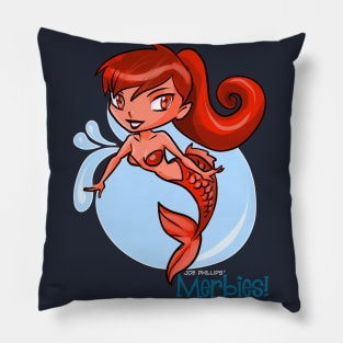 Red Ponytail Merbie Pillow