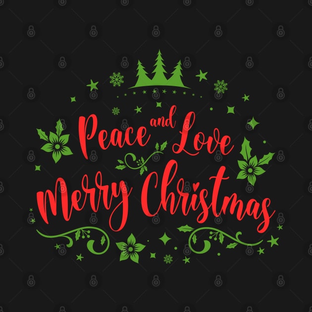 Peace and Love Merry Christmas design by FlyingWhale369