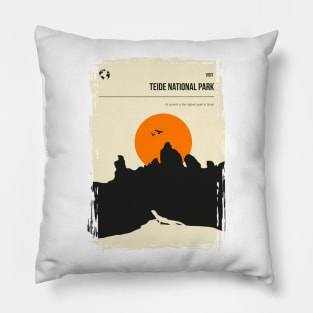 Teide National Park Vintage Minimal Travel Poster Pillow