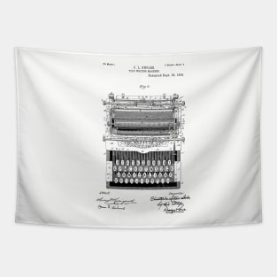 Typewriter Patent Drawing Tapestry