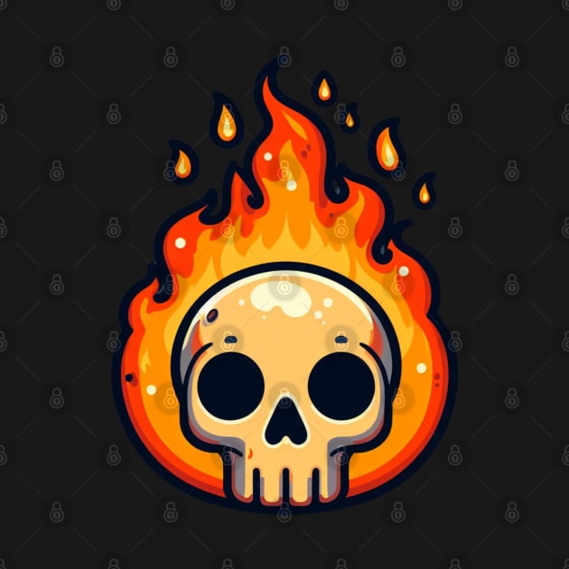 Fire skull by Curou Prints