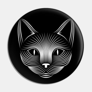 Creepy white cat face Pin