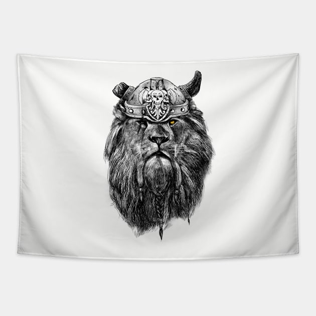 The Eye of the Lion Vi-king Tapestry by Madkobra