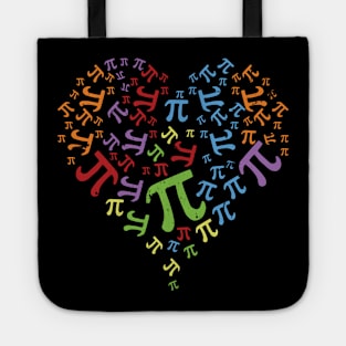 Heart Pi Day Funny Graphic Math Teacher for Women Kids Men Tote