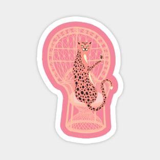 Pink Leopard big cat Magnet