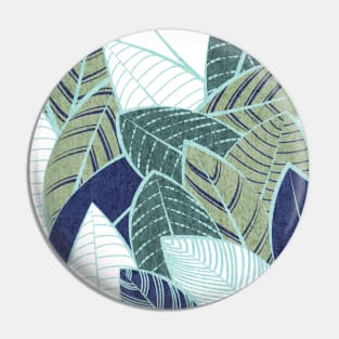 Leaf wall // pattern // navy blue pine and sage green leaves mint lines Pin