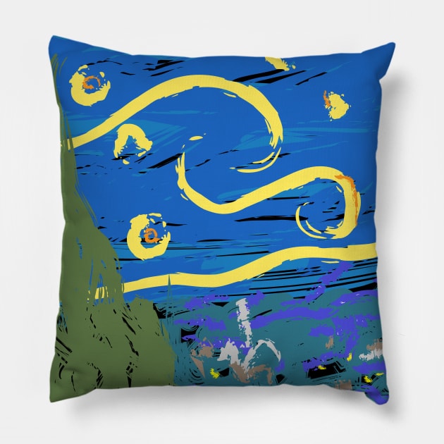 Starry Niite Pillow by hamburgerofficial