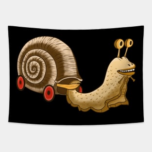 Cute clever Snail Tapestry