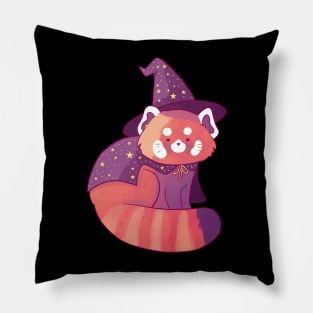 Cute red panda wizard Pillow