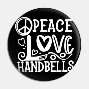 Peace Love Handbells Hearts Peace Design Pin