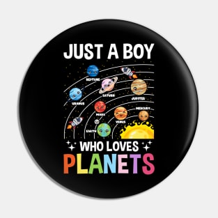 Just A Boy Who Loves Planets Pin