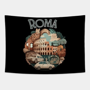 Rome Colosseum Retro Vintage - travel Tapestry