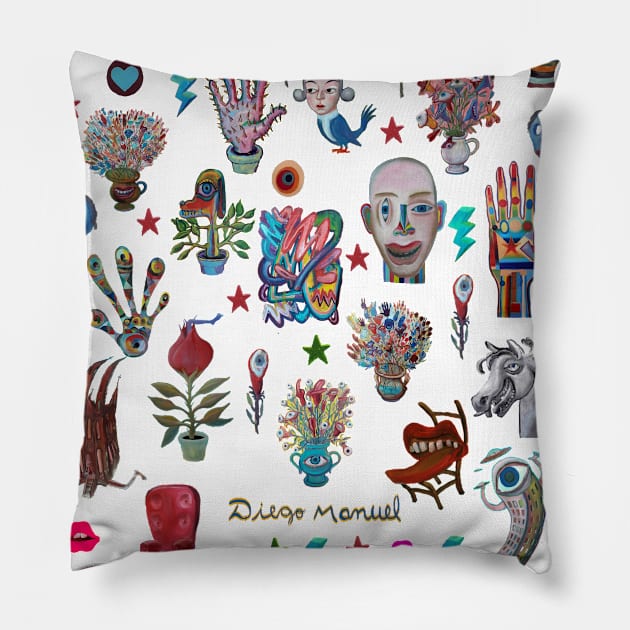 Pop surrealism Pillow by diegomanuel