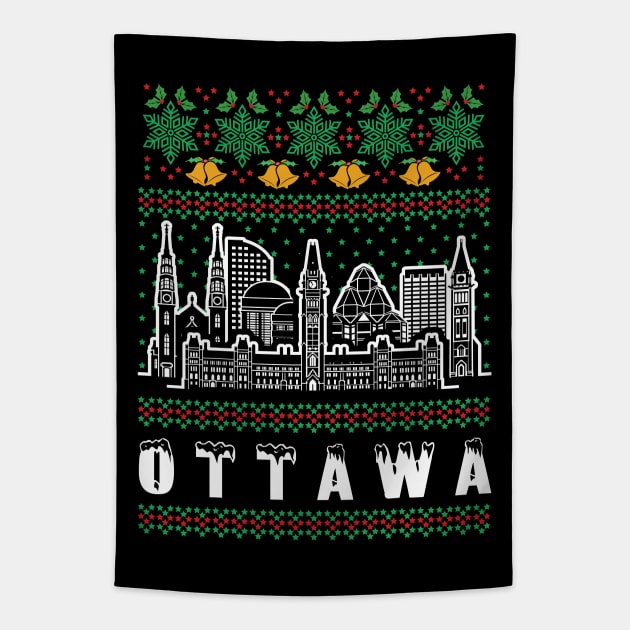 Ottawa Canada Ugly Christmas Tapestry by travel2xplanet