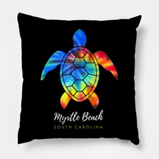 Myrtle Beach South Carolina Sea Turtle Tie Dye Pillow