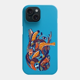 Orange Blue Light Heart Phone Case