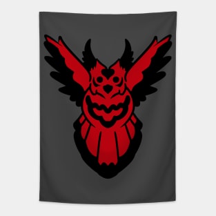 Owl Flying-Red Tapestry