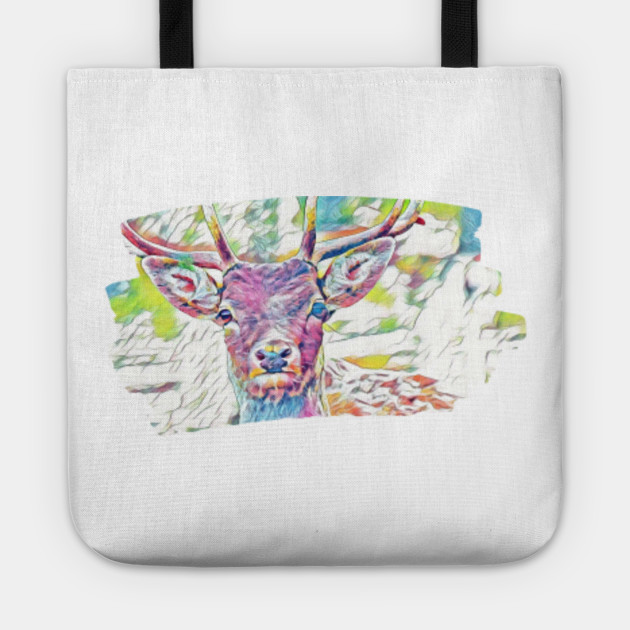 Colorful Deer Art Painting Antler Buck Wildlife Cervus Horns