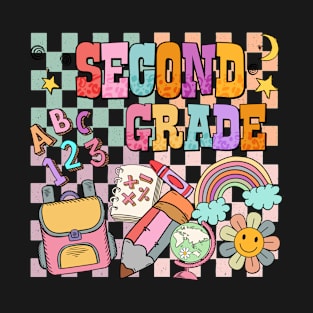 Second Grade Rainbow Girls Boys Teacher Team 2nd Grade Squad T-Shirt