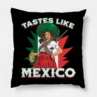 Tastes like Mexico Funny Tequila Shirt Pillow