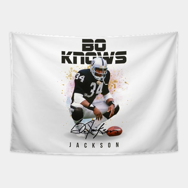 Bo Jackson Aesthetic Tribute 〶 Tapestry by Terahertz'Cloth