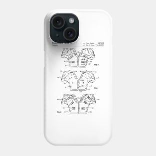 Football Pads Patent - American Football Art - Black And White Phone Case
