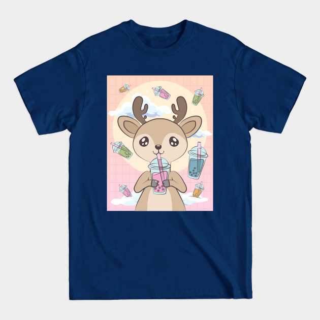 Discover Kawaii Deer Bubble Boba Milk Tea Japanese Aesthetic Gift - Deer - T-Shirt