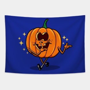 Cute Funny Pumpkin Cartoon Tapestry