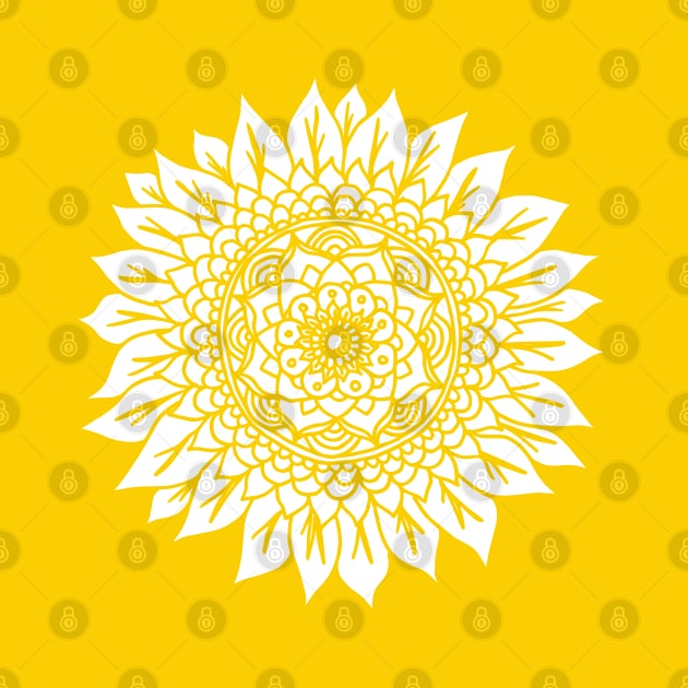 Yellow Sunflower Mandala by julieerindesigns