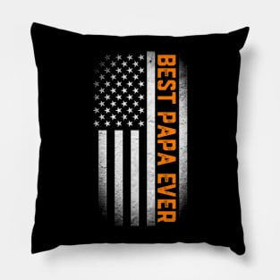 Best Papa Ever Father Day USA Flag Pillow