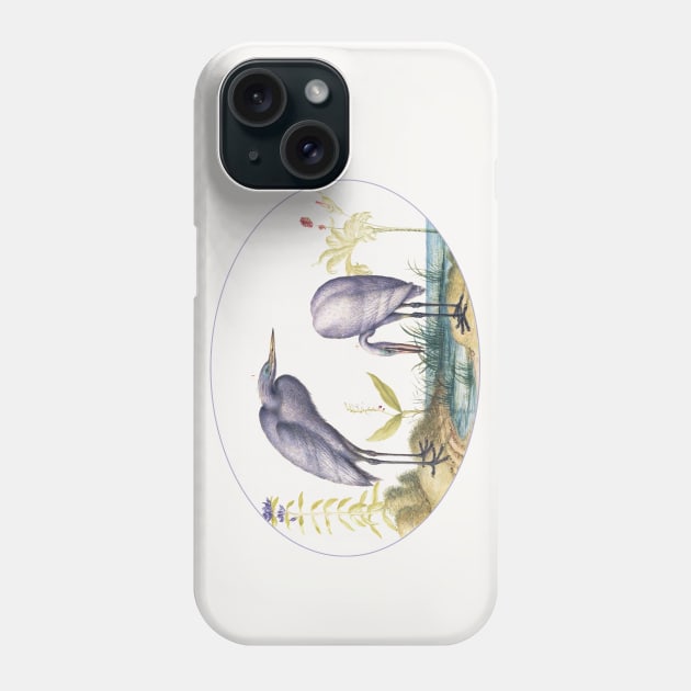 Two Great Egrets with Green Breeding Masks (1575–1580) Phone Case by WAITE-SMITH VINTAGE ART