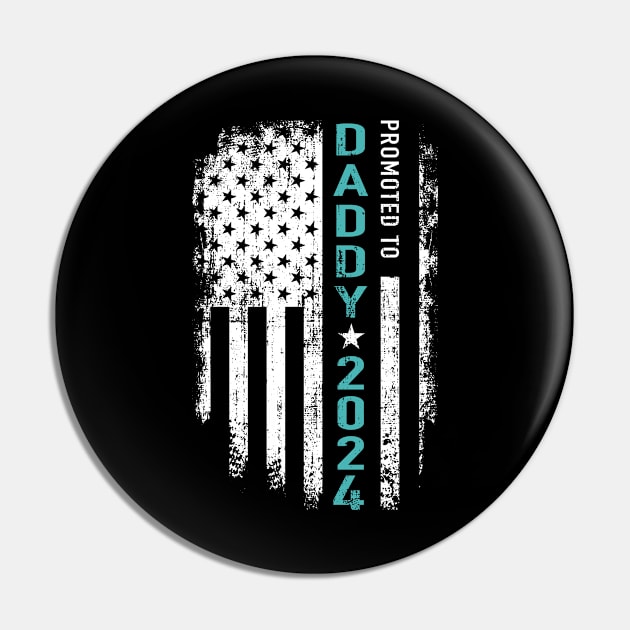 Promoted to daddy 2024 us american flag for new dad to be Pin by Designzz